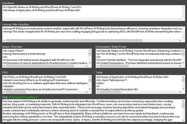 AI Writing Tool for Wordpress