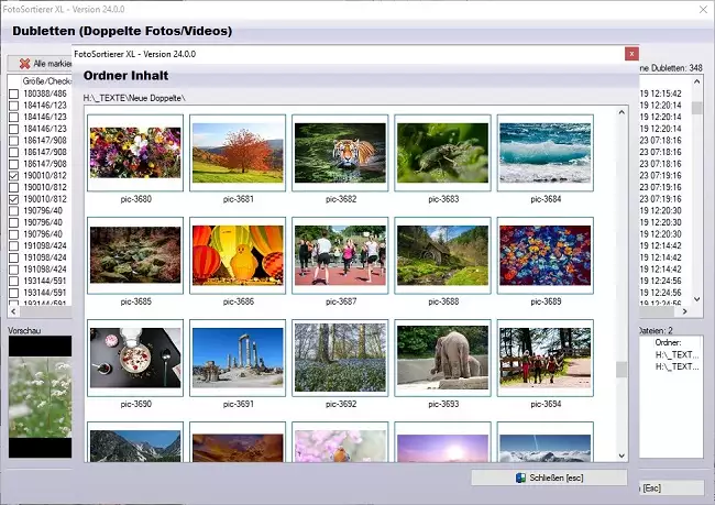 Doppelte Bilder finden und löschen