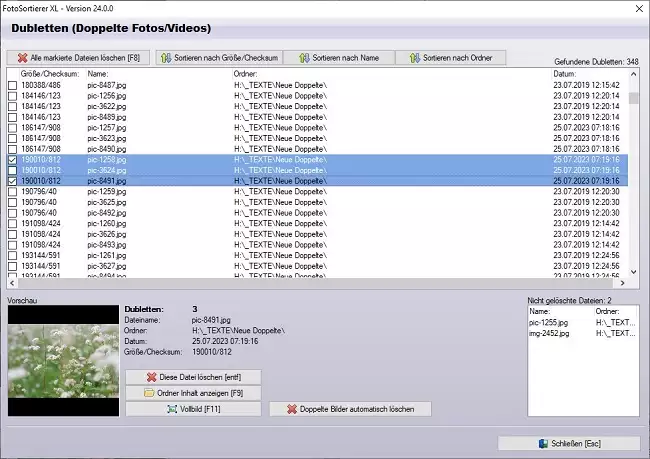 Doppelte Bilder finden