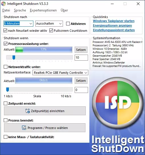 PC automatisch herunterfahren