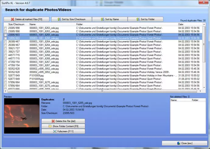 Supprimer les photos en double