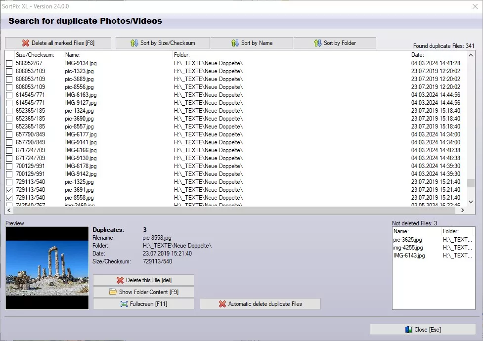 Eliminare foto doppie