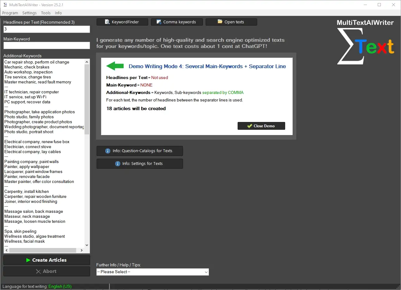 AI content generator creating SEO articles automatically