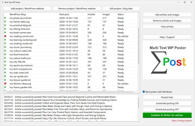 Wordpress Posting Screenshot
